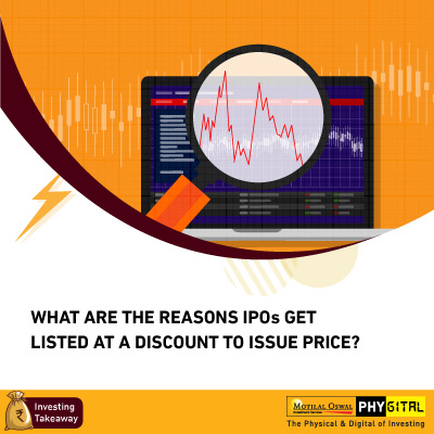 What are the reasons IPOs get listed at a discount to issue price?