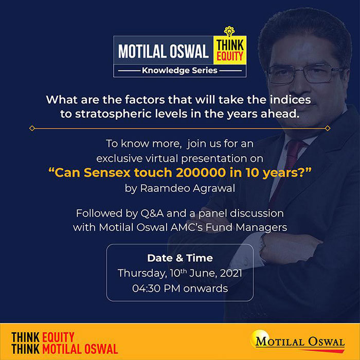 Can Sensex touch 200000 in 10 years by Raamdeo Agrawal  Event Invite